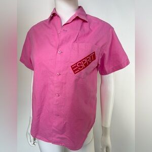 Vintage‎ Esprit Shirt-Hot Pink Short Sleeve Size M (Youth) Fits Adult Small